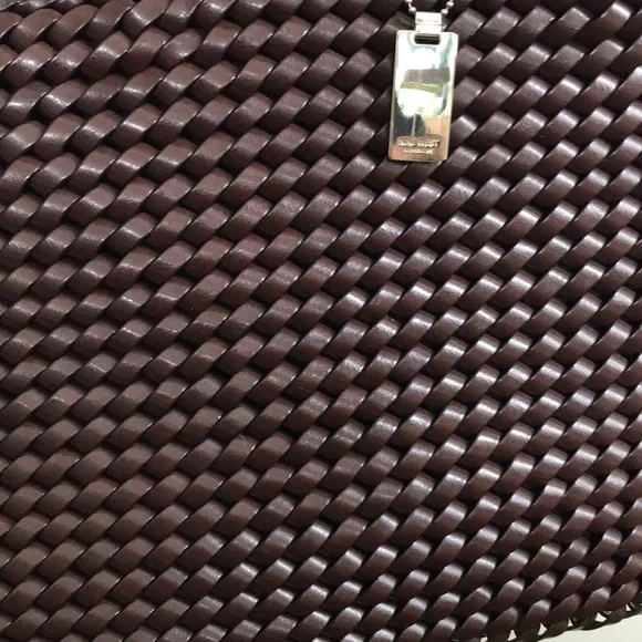 Nine West Dark Brown Woven Vegan Leather Purse - Picture 2 of 7
